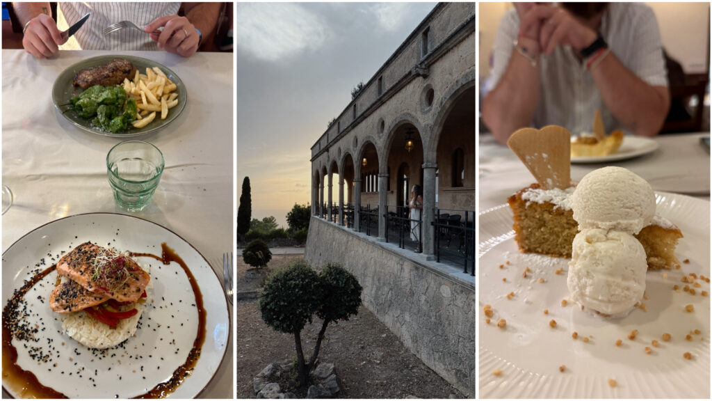 Santuari de Cura - Maiorca - Alcuni piatti e questo spazio meraviglioso con un panorama pazzesco al tramonto